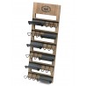 STOJAK NA WINO ŚCIENNY BRĄZOWY 6 BUTELEK WIESZAK