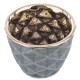 DONICZKA OSŁONKA ZIELONA SZARA ZŁOTA 9x12cm CERAMICZNA ZDOBIONA POT