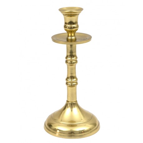ŚWIECZNIK METALOWY ZŁOTY 22cm NA 1 ŚWIECĘ GLAMOUR 20 NOWOCZESNY
