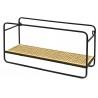 PÓŁKA CZARNA BRĄZOWA METALOWA RATTANOWA 50cm
