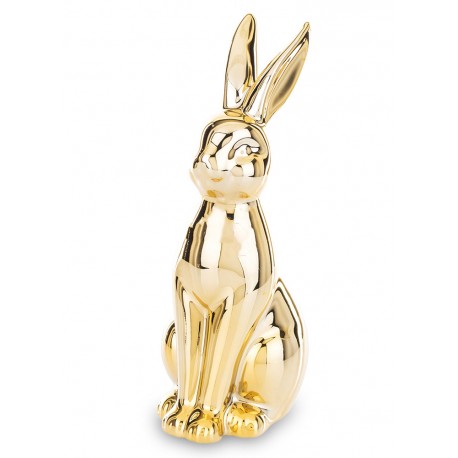 FIGURKA KRÓLIK WIELKANOCNY 25cm ZŁOTY POŁYSK ZAJĄC