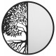 DEKORACJA ŚCIENNA METALOWA CZARNA DRZEWO Z LUSTREM 40cm LUSTRO LOFT