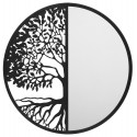 DEKORACJA ŚCIENNA METALOWA CZARNA DRZEWO Z LUSTREM 40cm LUSTRO LOFT