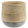 DONICZKA OSŁONKA BRĄZOWA 14x12cm EFEKT BAMBUSA BOHO ZDOBIONA 10 15