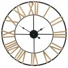 ZEGAR ŚCIENNY CZARNY ZŁOTY 60cm LOFT RETRO METALOWY