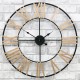 ZEGAR ŚCIENNY CZARNY ZŁOTY LOFT 60cm METALOWY AŻUROWY RETRO OKRĄGŁY