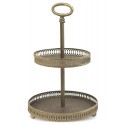 PATERA BRĄZOWA ZŁOTA 35cm METALOWA STALOWA 2-POZIOMOWA