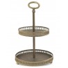 PATERA BRĄZOWA ZŁOTA 35cm METALOWA STALOWA 2-POZIOMOWA