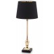 LAMPA STOŁOWA CZARNA ZŁOTA 60cm METALOWA Z CZARNYM KLOSZEM GLAMOUR STOJĄCA