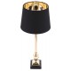 LAMPA STOŁOWA CZARNA ZŁOTA 60cm METALOWA Z CZARNYM KLOSZEM GLAMOUR STOJĄCA