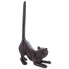 STOJAK NA WŁÓCZKĘ WEŁNĘ SZNUREK 24cm KOT ŻELIWNY CZARNY BRĄZOWY WENGE