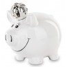 SKARBONKA ŚWINKA Z KORONĄ BIAŁA 11cm FIGURKA