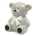 SKARBONKA CERAMICZNA MIŚ SZARA JASNA 14x12x16cm