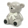SKARBONKA CERAMICZNA MIŚ SZARA JASNA 14x12x16cm