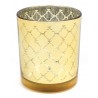 ŚWIECZNIK SZKLANY ZŁOTY 10cm GLAMOUR TEALIGHT SZKLANKA