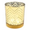 ŚWIECZNIK SZKLANY ZŁOTY 10cm GLAMOUR TEALIGHT SZKLANKA