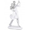 FIGURKA ZAKOCHANA TAŃCZĄCA PARA 25cm BIAŁA SREBRNA