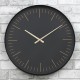 ZEGAR ŚCIENNY CZARNY ZŁOTY 50cm QUARTZ NOWOCZESNY OKRĄGŁY