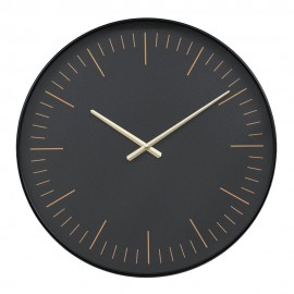 ZEGAR ŚCIENNY CZARNY ZŁOTY 50cm OKRĄGŁY GLAMOUR STYLOWY NOWOCZESNY