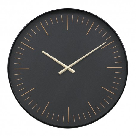 ZEGAR ŚCIENNY CZARNY ZŁOTY 50cm QUARTZ NOWOCZESNY OKRĄGŁY