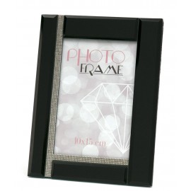 RAMKA SZKLANA Z KAMIENIAMI CZARNA NA ZDJĘCIE 10x15cm LUSTRZANA GLAMOUR