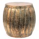 STOLIK BECZKA METALOWY ZŁOTY MIEDZIANY 45cm RETRO LOFT O KSZTAŁCIE BECZKI