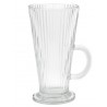 KUBEK SZKLANKA PRĄŻKOWANA DO KAWY LATTE Z UCHEM KPL 6szt ZDOBIONA 250ml
