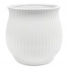 DONICZKA BIAŁA CERAMICZNA 14x13cm PRĄŻKOWANA MATOWA 15