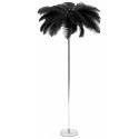 LAMPA PODŁOGOWA PIÓRA 160cm SREBRNA CZARNA METALOWA