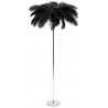 LAMPA PODŁOGOWA PIÓRA 160cm SREBRNA CZARNA METALOWA