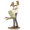 FIGURKA ZAKOCHANA PARA 32cm KREMOWA SZARA ZŁOTA ZIELONA 30 DEKORACYJNA