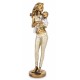 FIGURKA MATKA MAMA Z DZIECKIEM ZŁOTA BEŻOWA 24cm KOBIETA SYNEM SYN 25