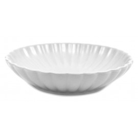 TALERZ GŁĘBOKI BIAŁY 20cm KWIAT FLOWER KPL 6szt. CERAMICZNY POŁYSK SAŁATKOWY