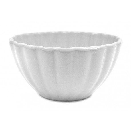BULIONÓWKA BIAŁA 350ml KWIAT FLOWER KPL 6szt. CERAMICZNA POŁYSK MISKA