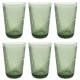 SZKLANKA ZIELONA DO LONG DRINKÓW WODY KPL 6szt. 300ml ZDOBIONA SZKLANKI