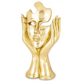 FIGURKA ZŁOTA TWARZ 30cm MASKA GŁOWA DEKORACJA TWARZY TWARZE POŁYSK