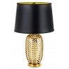 LAMPA STOŁOWA METALOWA CZARNA ZŁOTA 70cm LIŚĆ LIŚCIE ZDOBIONA LIŚĆMI