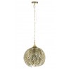 LAMPA SUFITOWA METALOWA ZŁOTA 120cm LIŚĆ KLOSZ W LIŚCIE WISZĄCA STYLOWA LOFT