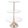 PATERA METALOWA SZKLANA 3 POZIOMOWA 45cm ZŁOTA NA NÓŻCE 40 50