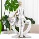 FIGURKA ZAKOCHANA PARA Z SERCEM 25cm BIAŁA SREBRNA ZŁOTA SERCE