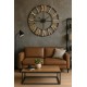 ZEGAR ŚCIENNY CZARNY ZŁOTY LOFT 60cm METALOWY AŻUROWY RETRO OKRĄGŁY