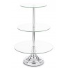 PATERA METALOWA SZKLANA 3 POZIOMOWA 50cm GLAMOUR SREBRNA NA NÓŻCE