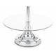 PATERA METALOWA SZKLANA 3 POZIOMOWA 50cm GLAMOUR SREBRNA NA NÓŻCE NOWOCZESNA