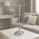 PATERA METALOWA SZKLANA 3 POZIOMOWA 50cm GLAMOUR SREBRNA NA NÓŻCE NOWOCZESNA