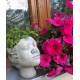 DONICZKA SZARA GŁOWA KOBIETY 20cm CEMENTOWA DONICA OSŁONKA 14cm