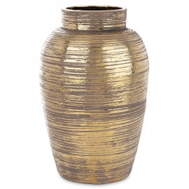 WAZON CERAMICZNY ZŁOTY SZARY 30cm FLAKON ANTYCZNY RETRO POSTARZANY