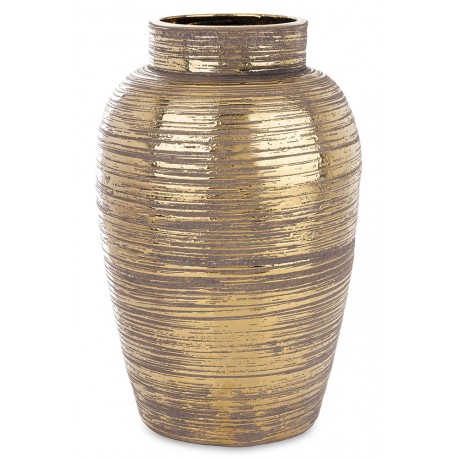 WAZON CERAMICZNY ZŁOTY SZARY 30cm FLAKON ANTYCZNY RETRO POSTARZANY