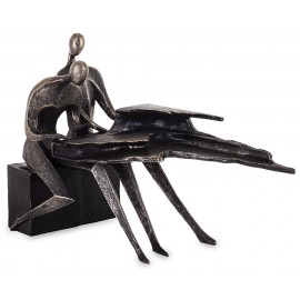 FIGURKA PARA GRAJĄCA NA FORTEPIANIE CZARNA ZŁOTA MUZYK FORTEPIAN