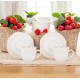 FILIŻANKA Z PODSTAWKĄ KPL 2szt W KWIATY POLNE 250ml BIAŁA ECRU POŁYSK