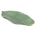 PATERA LIŚĆ CERAMICZNA SZKLIWIONA ZIELONA 33x16cm DEKORACYJNA 15 30